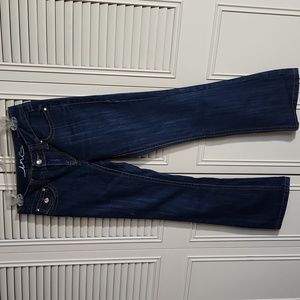 Denim embellished jeans